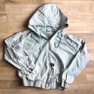 BDG Urban Outfitters Womens Size Small Light Blue Denim Jacket Full Zip Hooded